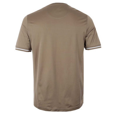 Pal Zileri Stripe Cuff Detail T-Shirt in Taupe Back