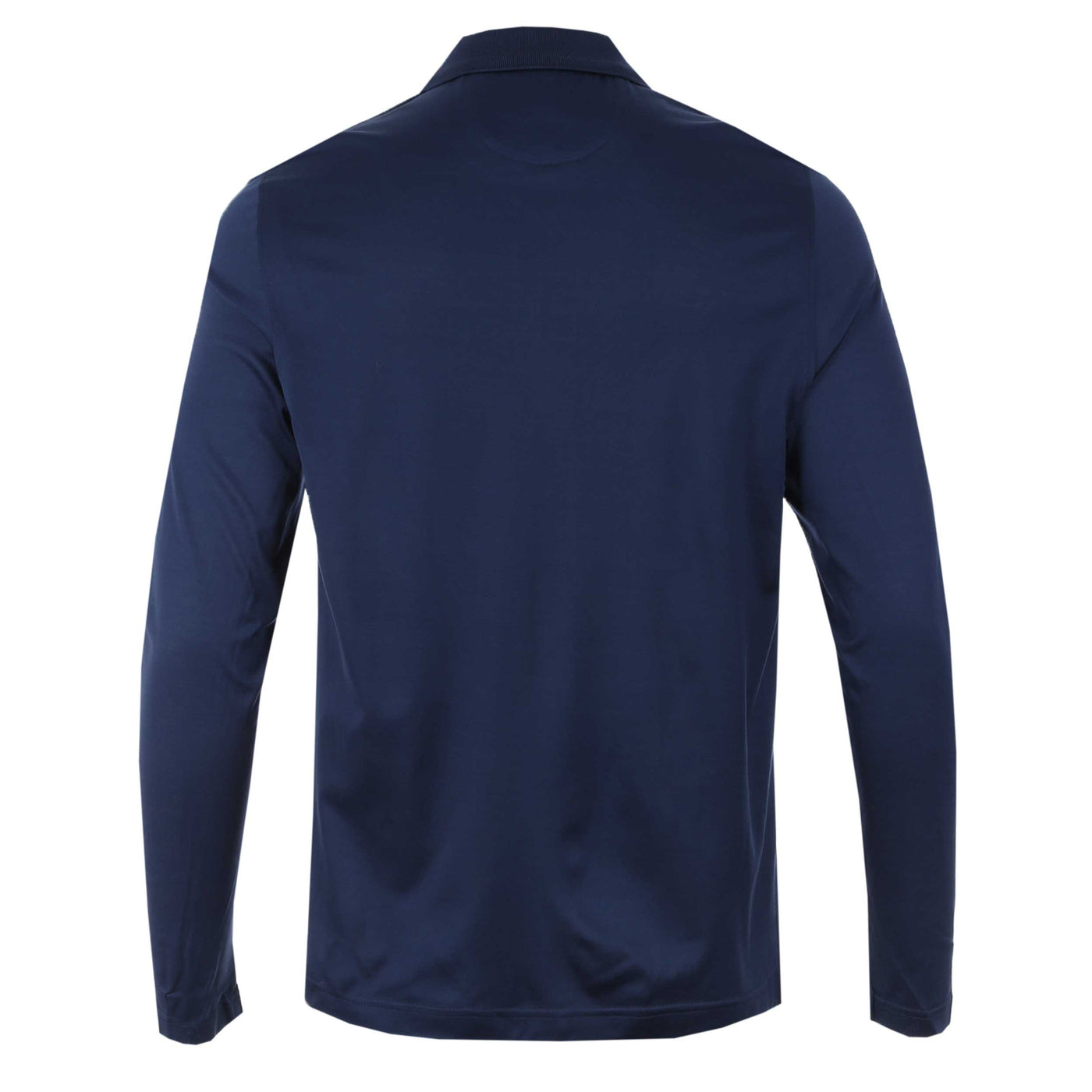 Pal Zileri Zip Detail LS Polo Shirt in Navy Back