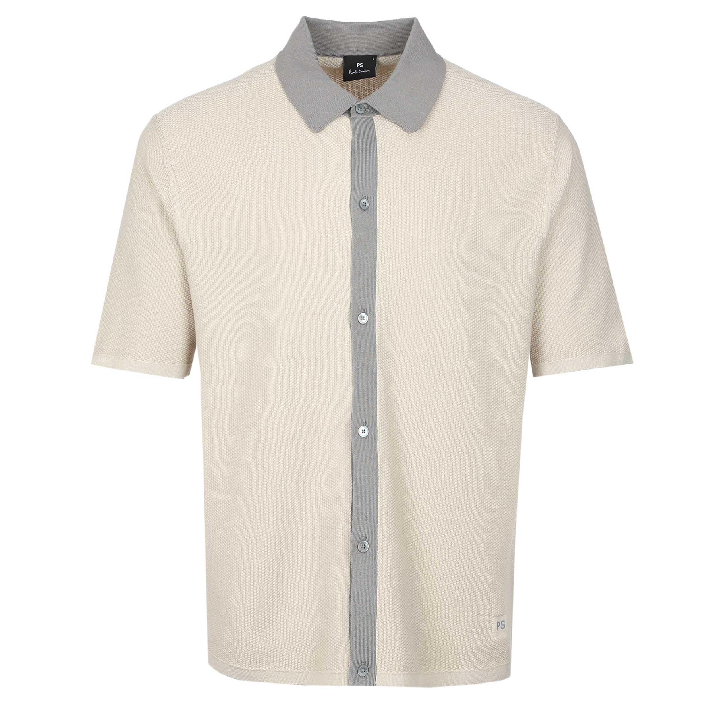 Paul Smith Button Thru SS Polo Knitwear in Beige