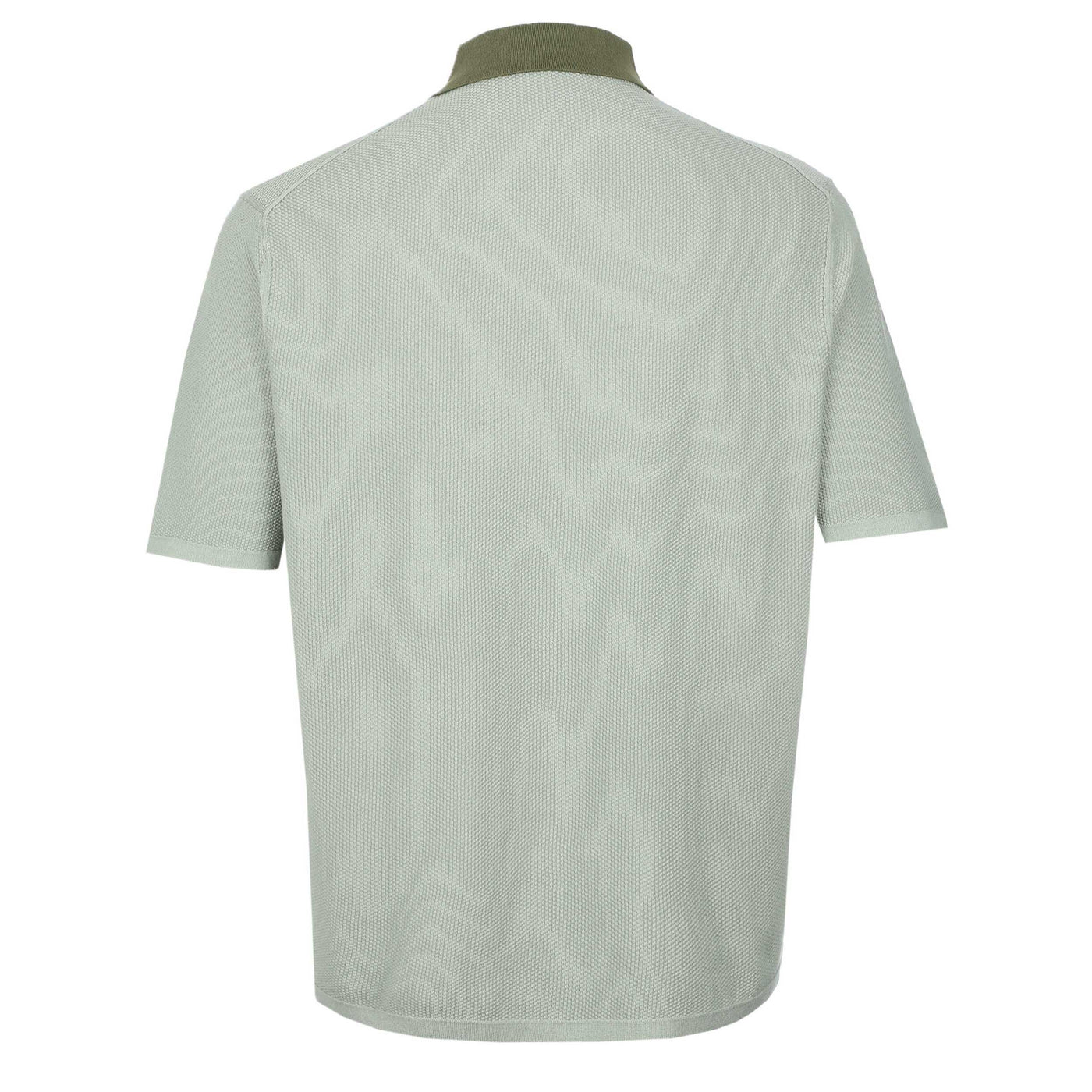 Paul Smith Button Thru SS Polo Knitwear in Green Back