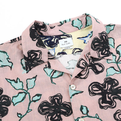 Paul Smith Casual Fit SS Shirt in Pink Collar