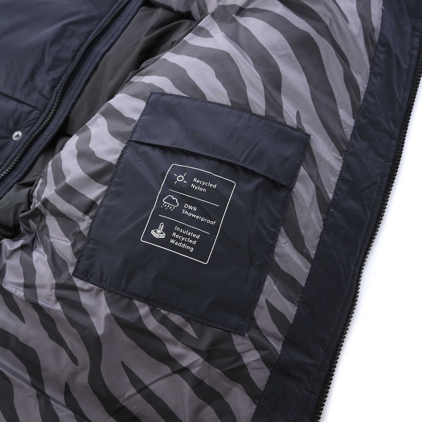 Paul Smith Fibre Down Parka Jacket in Dark Navy Inside Detail