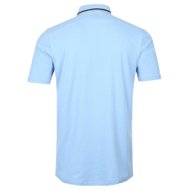 Paul Smith Half Zip Polo Shirt in Sky Blue Back