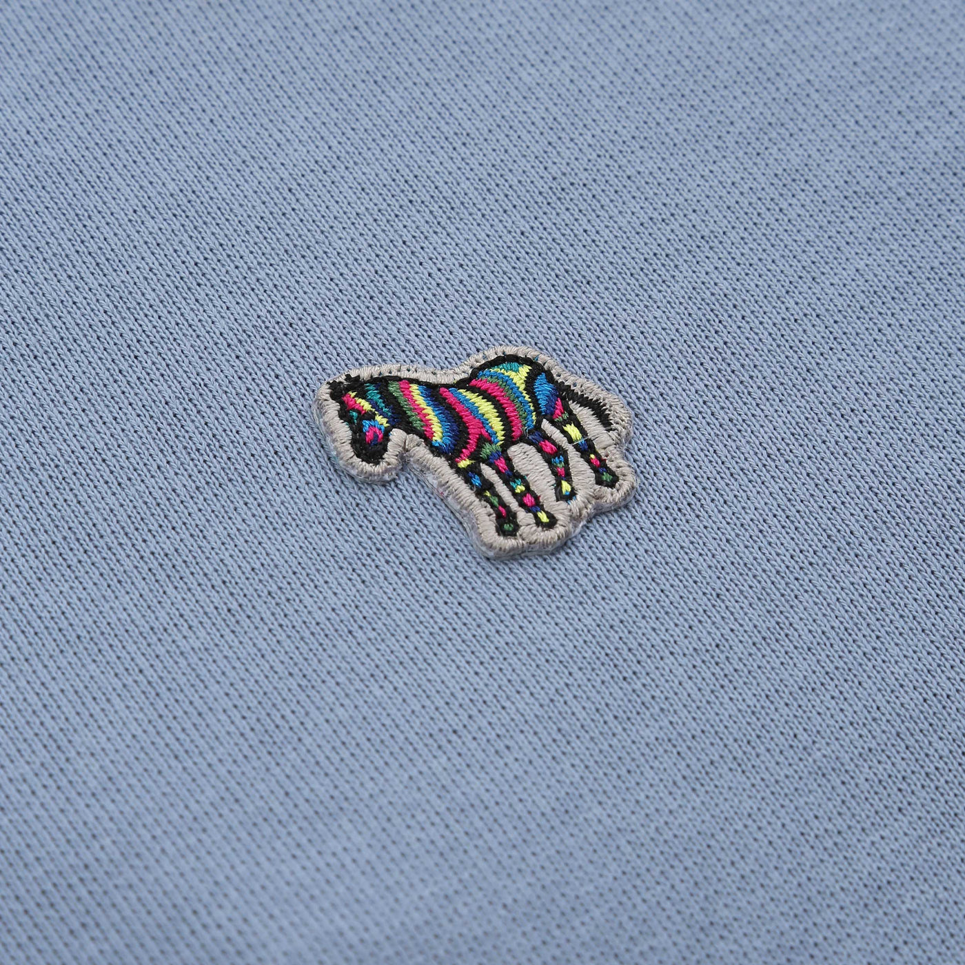 Paul Smith Half Zip Sweat Top in Pale Blue Logo