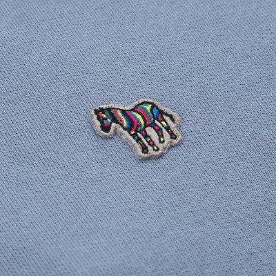 Paul Smith Half Zip Sweat Top in Pale Blue Logo