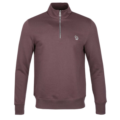 Paul Smith Half Zip Sweat Top in Plum