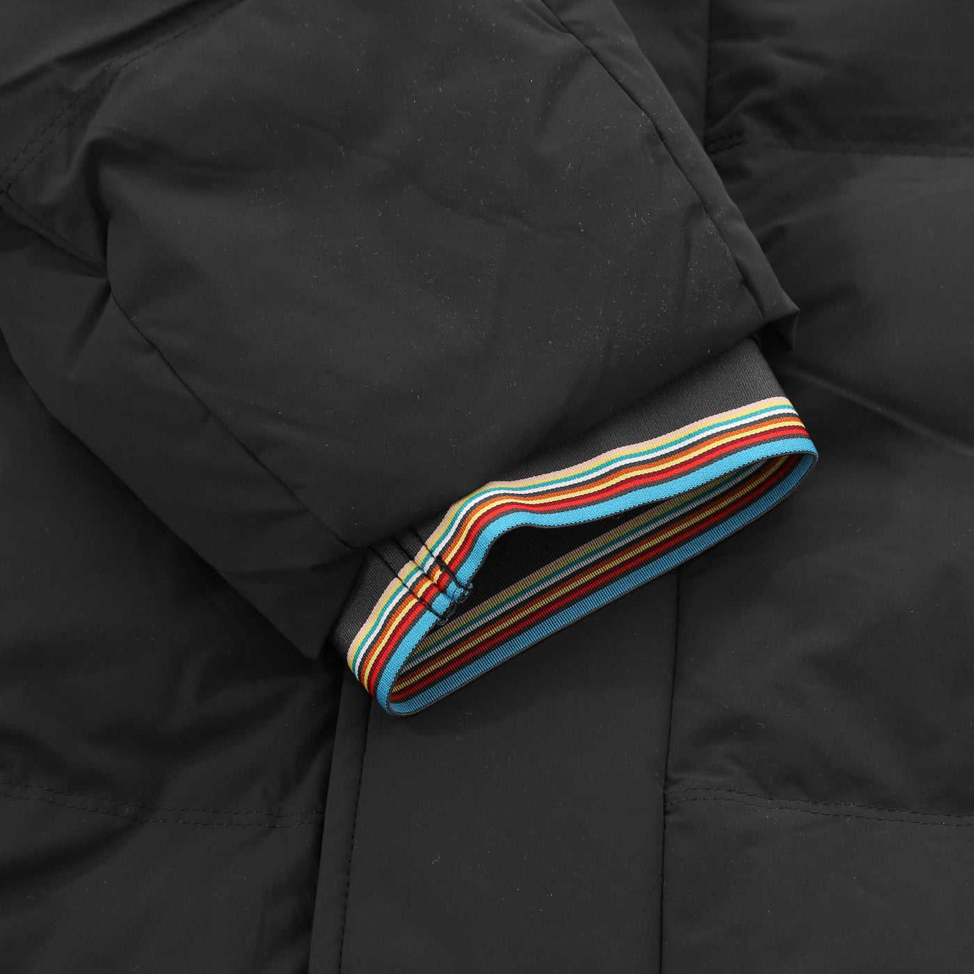 Paul Smith Hooded Down Jacket in Black Melange Cuff