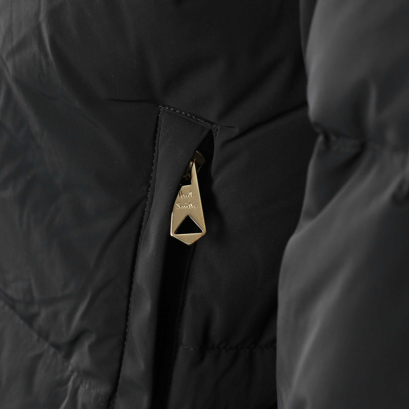 Paul Smith Hooded Down Jacket in Black Melange Zip