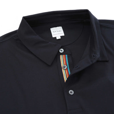 Paul Smith Interlock Polo Shirt in Navy Collar 2