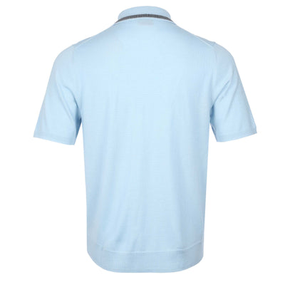 Paul Smith Knitted SS Polo in Light Blue