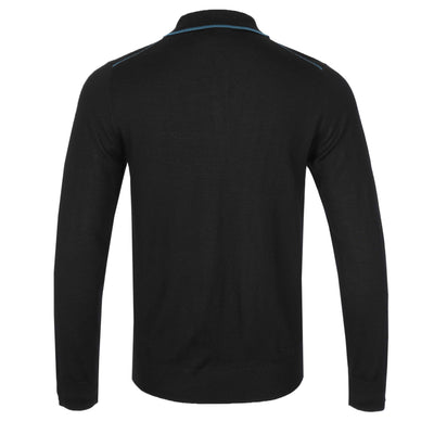 Paul Smith LS Polo Knitwear in Black Back