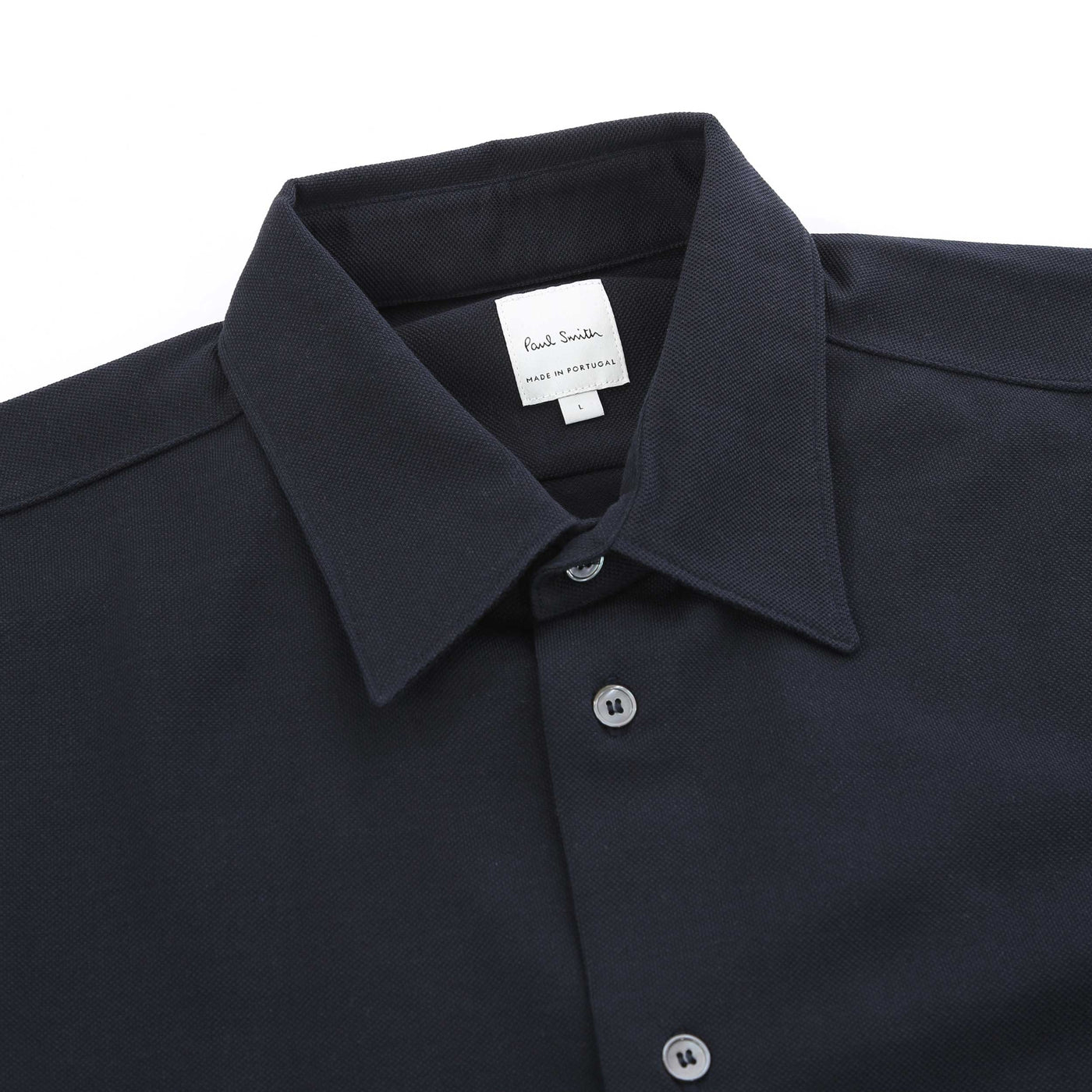 Paul Smith Pique Shirt in Dark Navy Collar