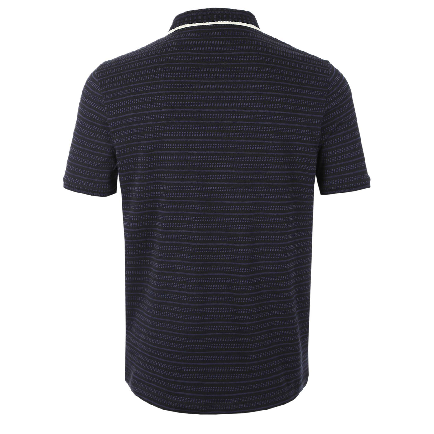 Paul Smith Reg Fit Broken Stripe Polo Shirt in Navy Back