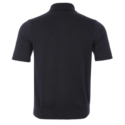 Paul Smith SS Polo Knitwear in Navy Back