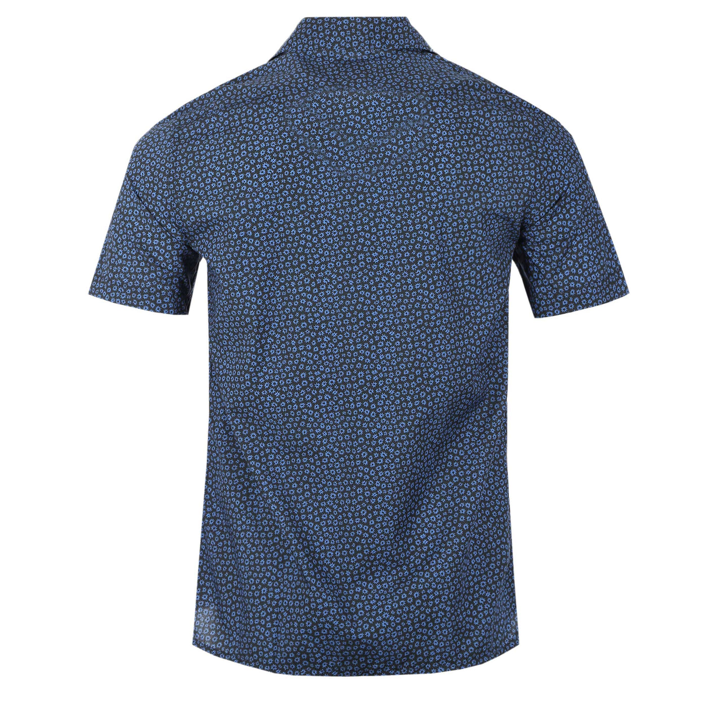 Paul Smith Small Floral Reg Fit SS Shirt in Navy Back