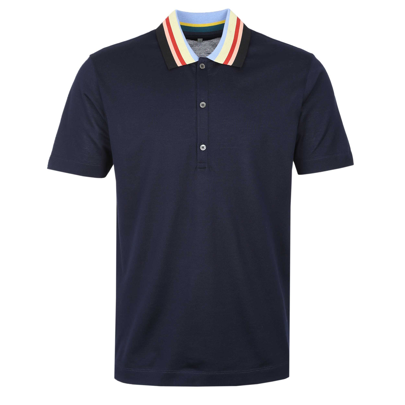 Paul Smith Stripe Collar Polo Shirt in Navy