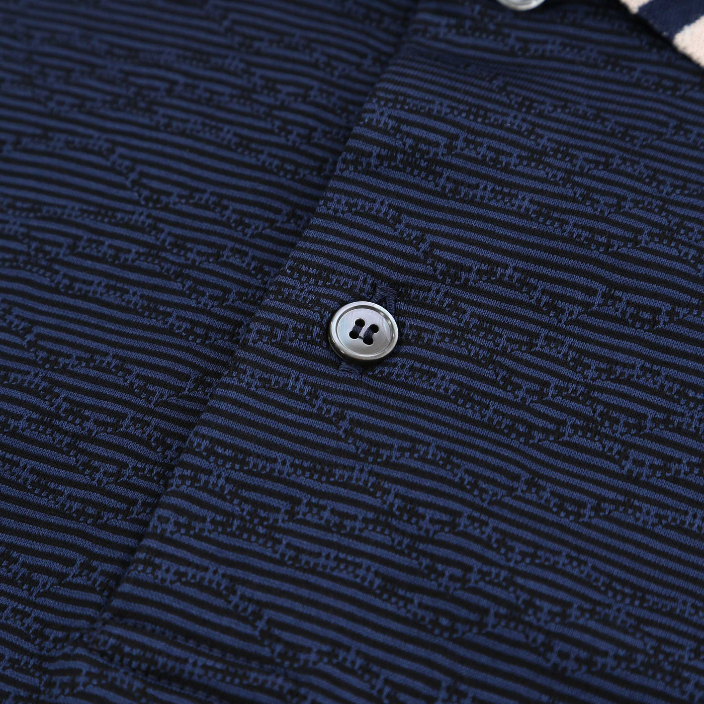 Paul Smith Stripe Collar Polo Shirt in Navy Placket