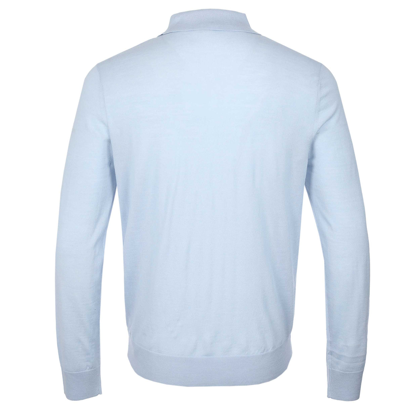 Paul Smith Sweater Long Sleeve Polo in Sky Blue Back