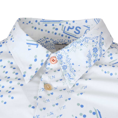 Paul Smith Tailored Fit Shirt in Off White Collar