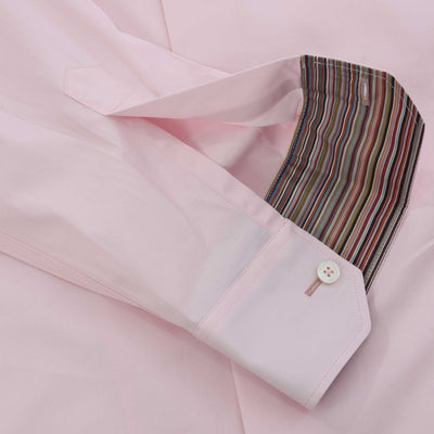 Paul Smith Tailored Fit Shirt in Powder Pink Cuff Trim