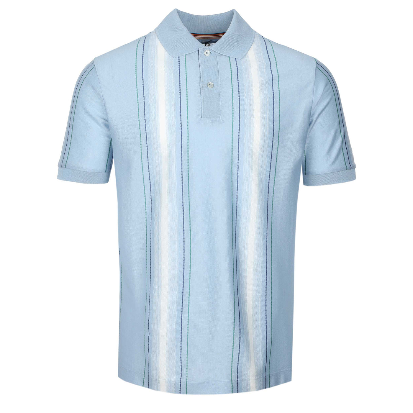 Paul Smith Vertical Stripe Polo Shirt in Light Blue