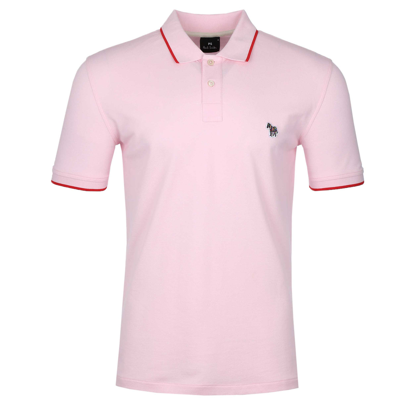 Paul Smith Zebra Badge Collar Trim Polo Shirt in Pink