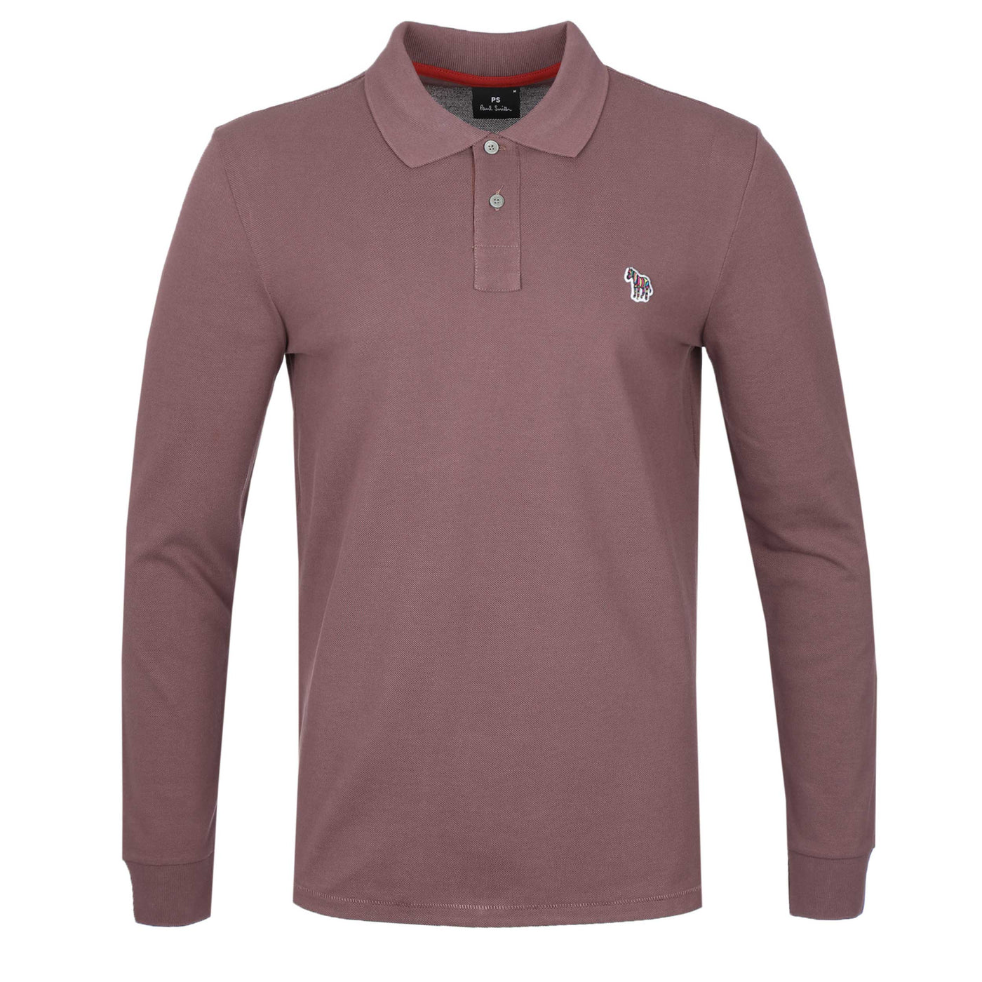 Paul Smith Zebra Badge LS Polo Shirt in Plum