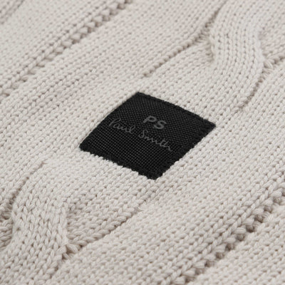 Paul Smith Zip Neck Sweater Knitwear in Beige Logo
