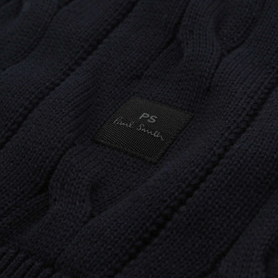 Paul Smith Zip Neck Sweater Knitwear in Navy Logo
