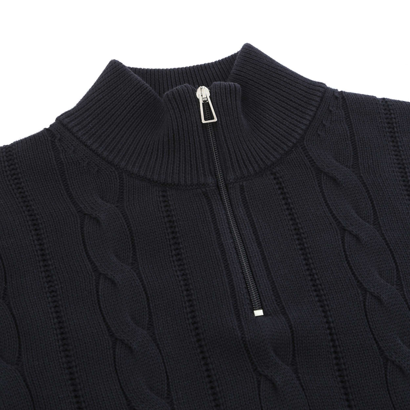 Paul Smith Zip Neck Sweater Knitwear in Navy Placket