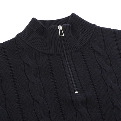 Paul Smith Zip Neck Sweater Knitwear in Navy Placket