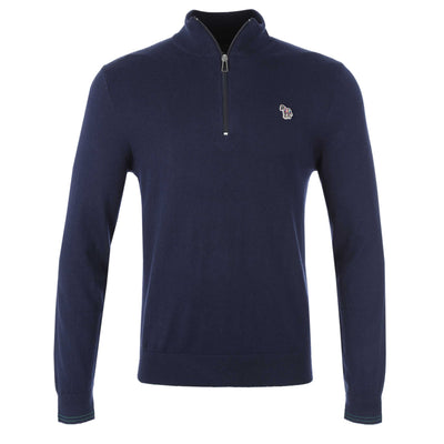 Paul Smith Zip Neck Zeb Bad Knitwear in Navy