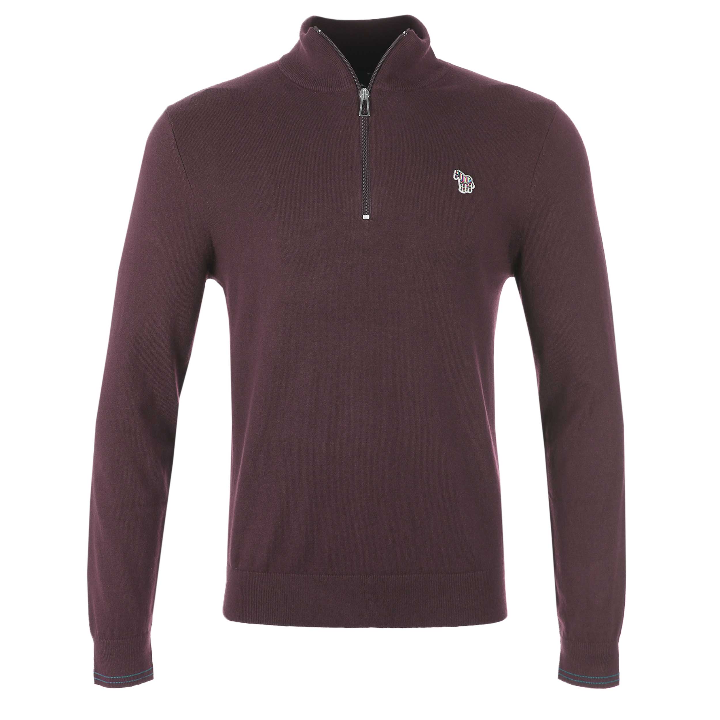 Paul Smith Zip Neck Zeb Bad Knitwear in Plum