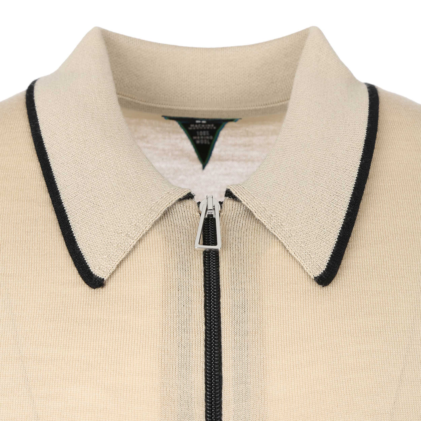 Paul Smith Zip Thru Cardigan in Medium Beige Collar