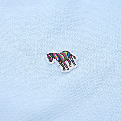 Paul Smith Half Zip Sweat Top in Sky Blue Zebra Badge