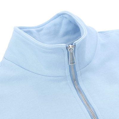 Paul Smith Half Zip Sweat Top in Sky Blue Zip