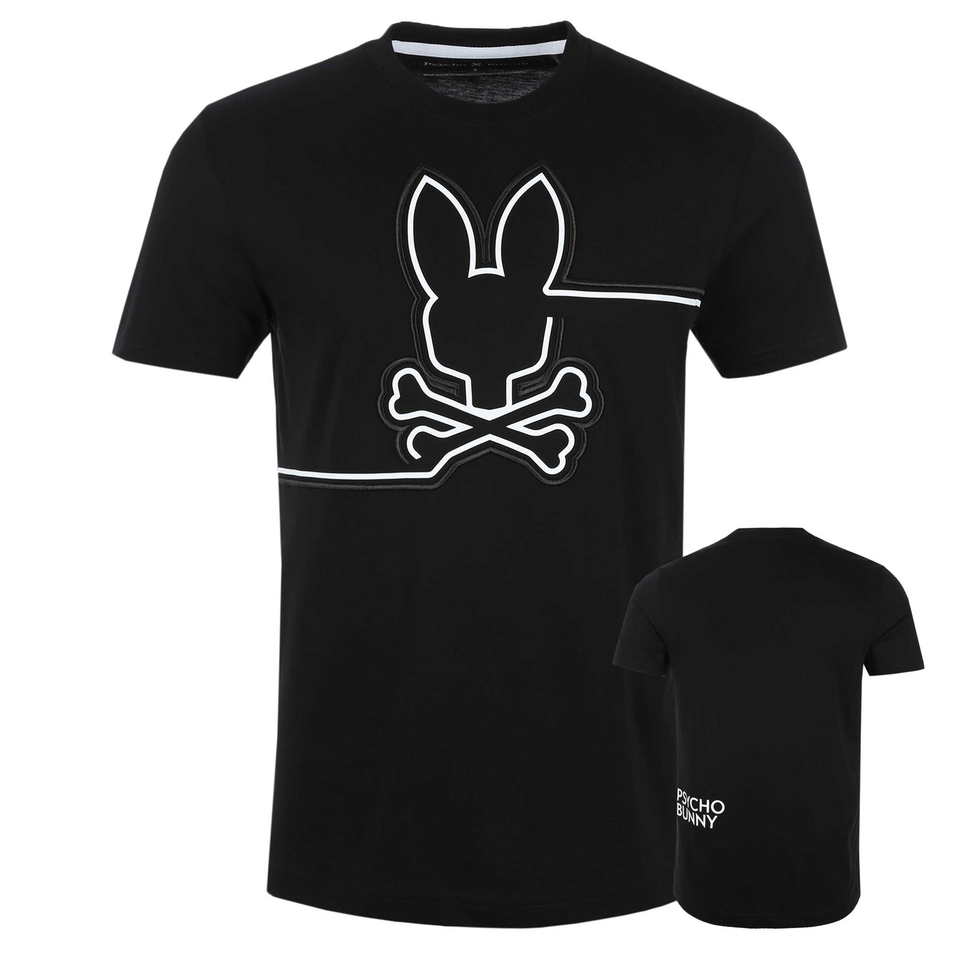 Psycho Bunny Chester Embroidered Graphic T Shirt in Black