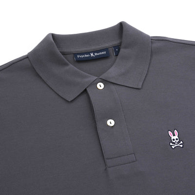 Psycho Bunny Classic Polo Shirt in Blackened Pearl Grey Collar