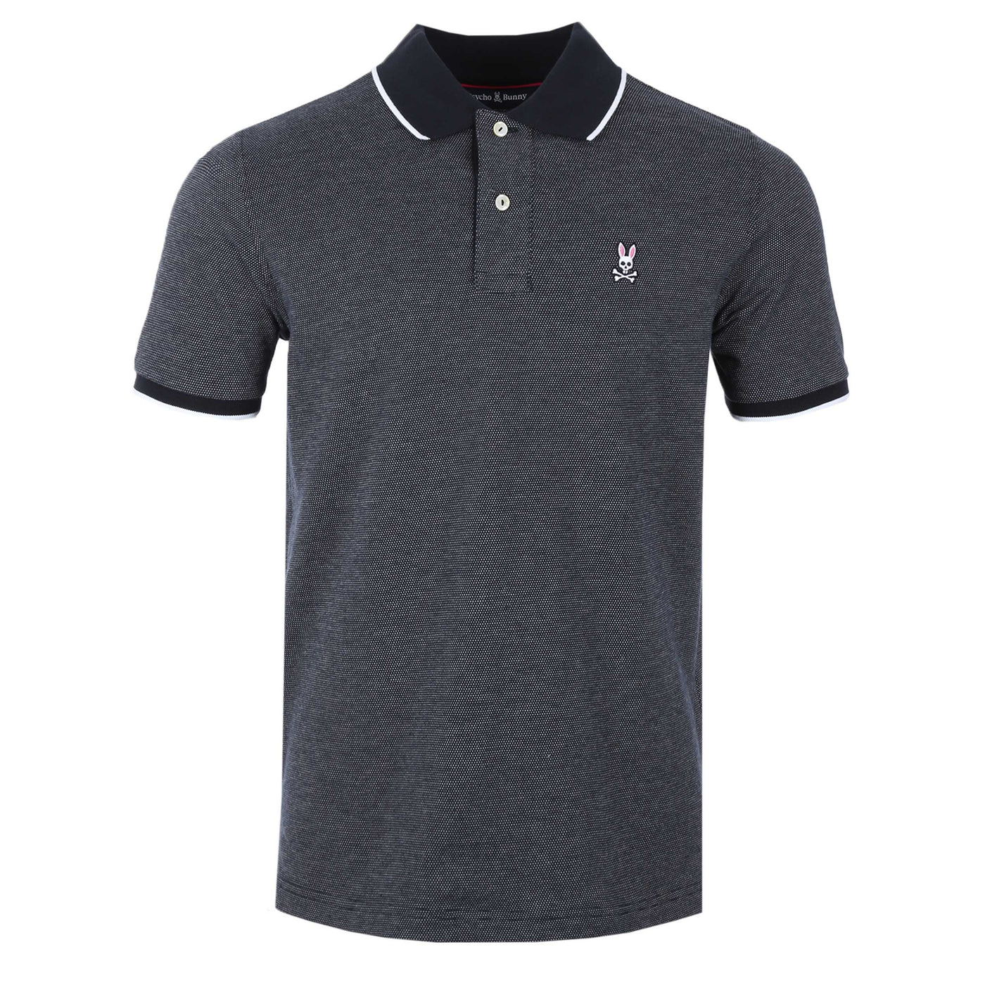 Psycho Bunny Eldorado Jacquard Pique Polo Shirt in Navy