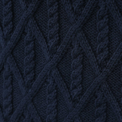 Remus Uomo Arans Knitwear in Navy Detail