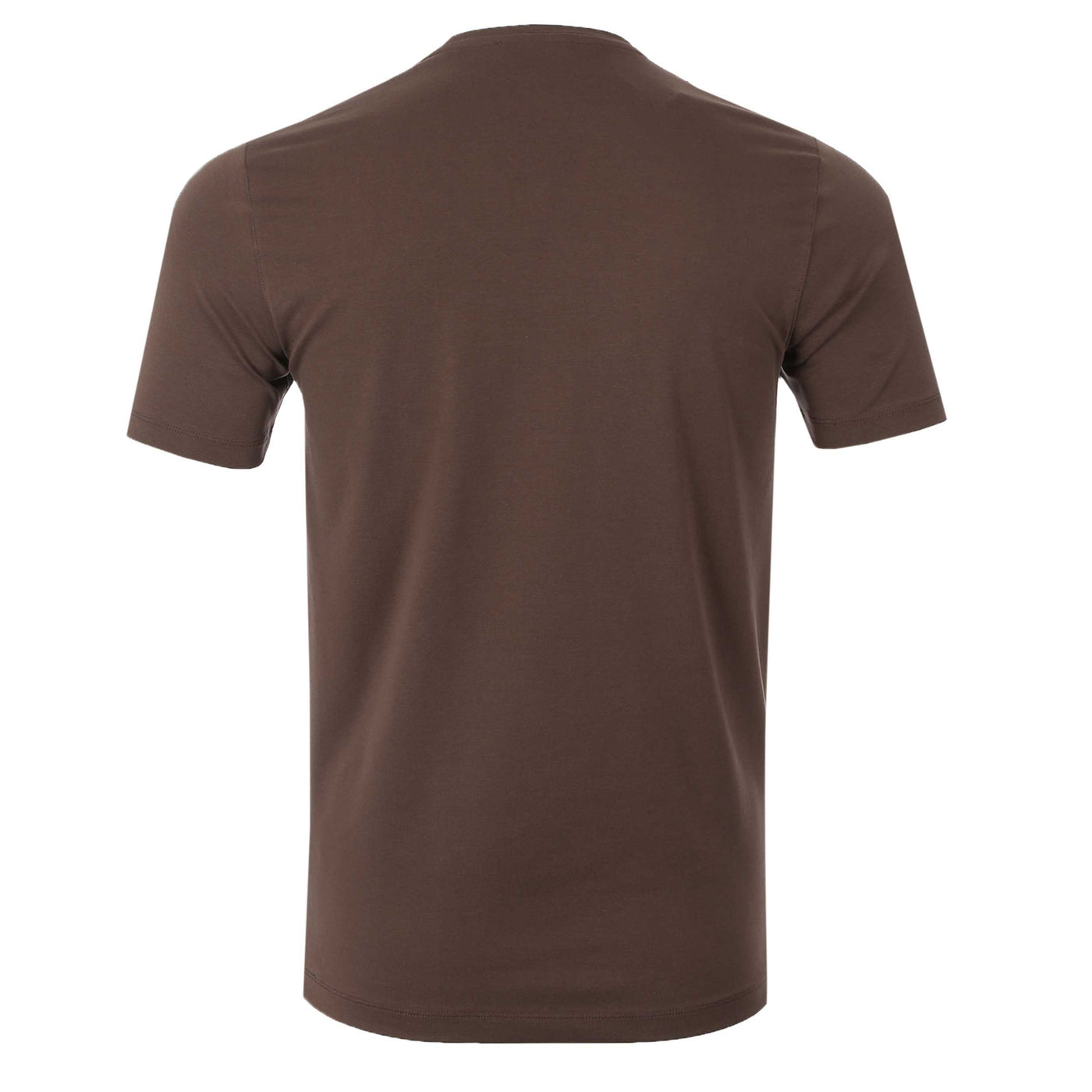 Remus Uomo Basic Crew Neck T Shirt in Dark Brown Back