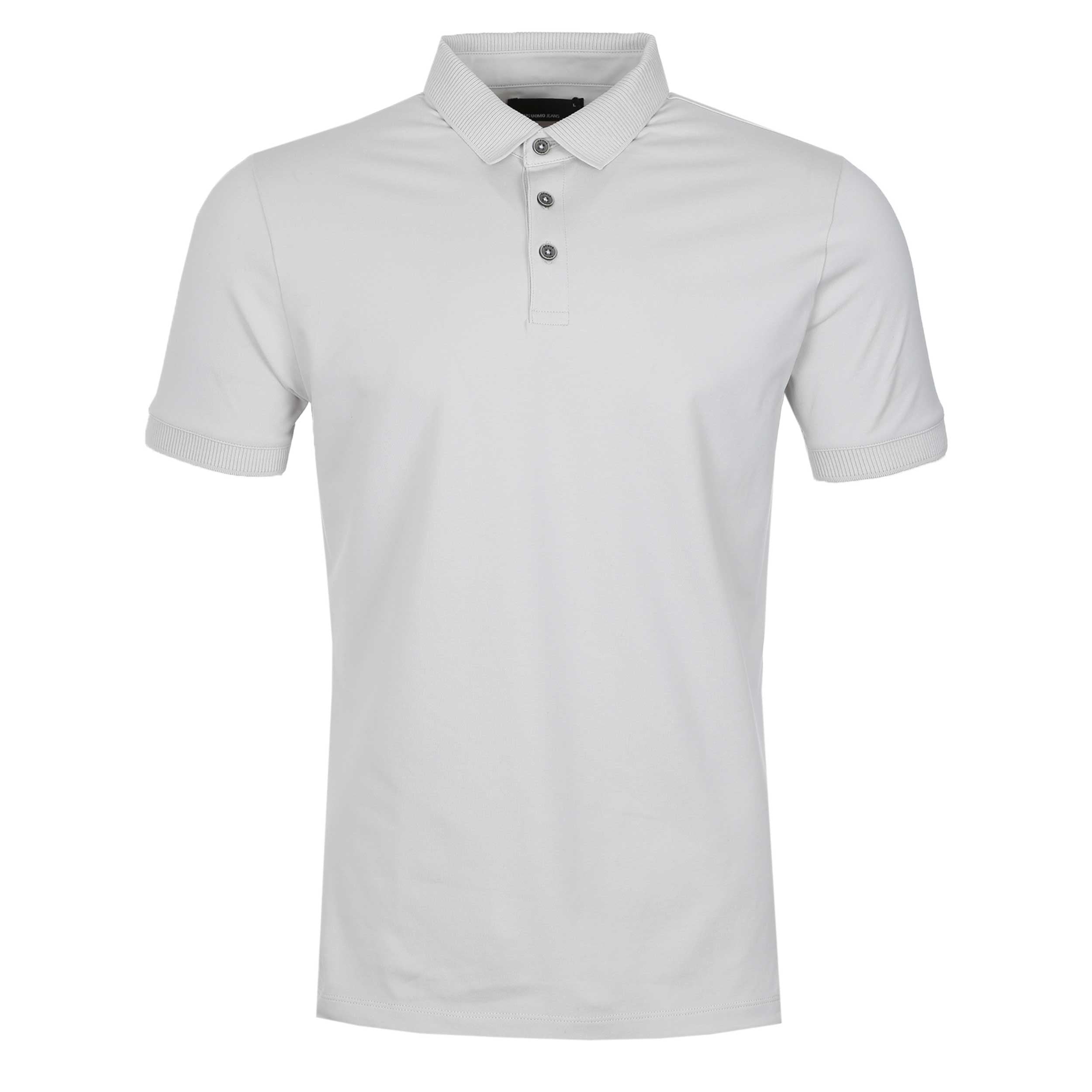 Remus Uomo Basic Plain Polo Shirt in Silver Grey