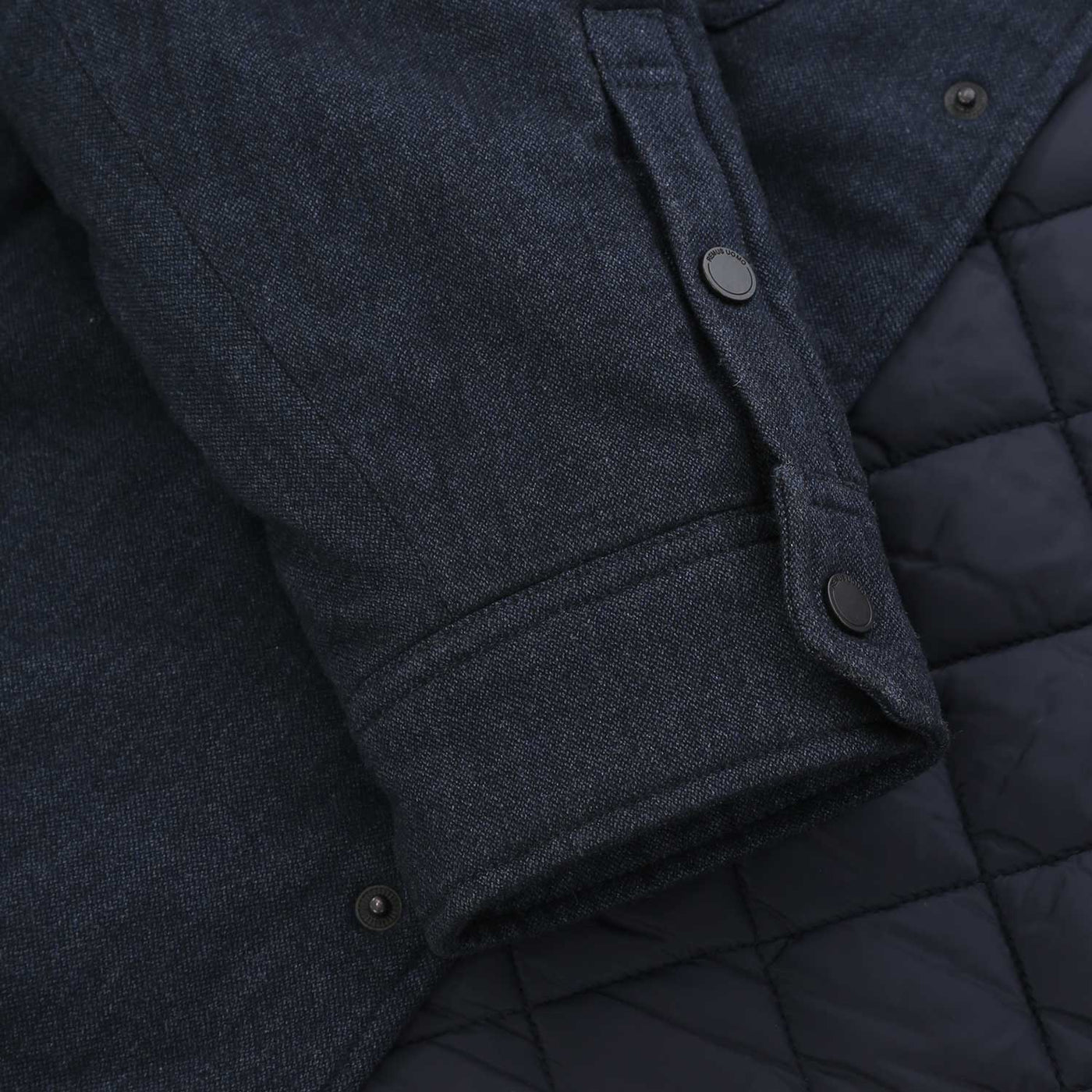 Remus Uomo Brayden Quilted Shacket in Navy Cuff