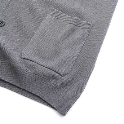 Remus Uomo Button Thru Cardigan in Grey Pocket