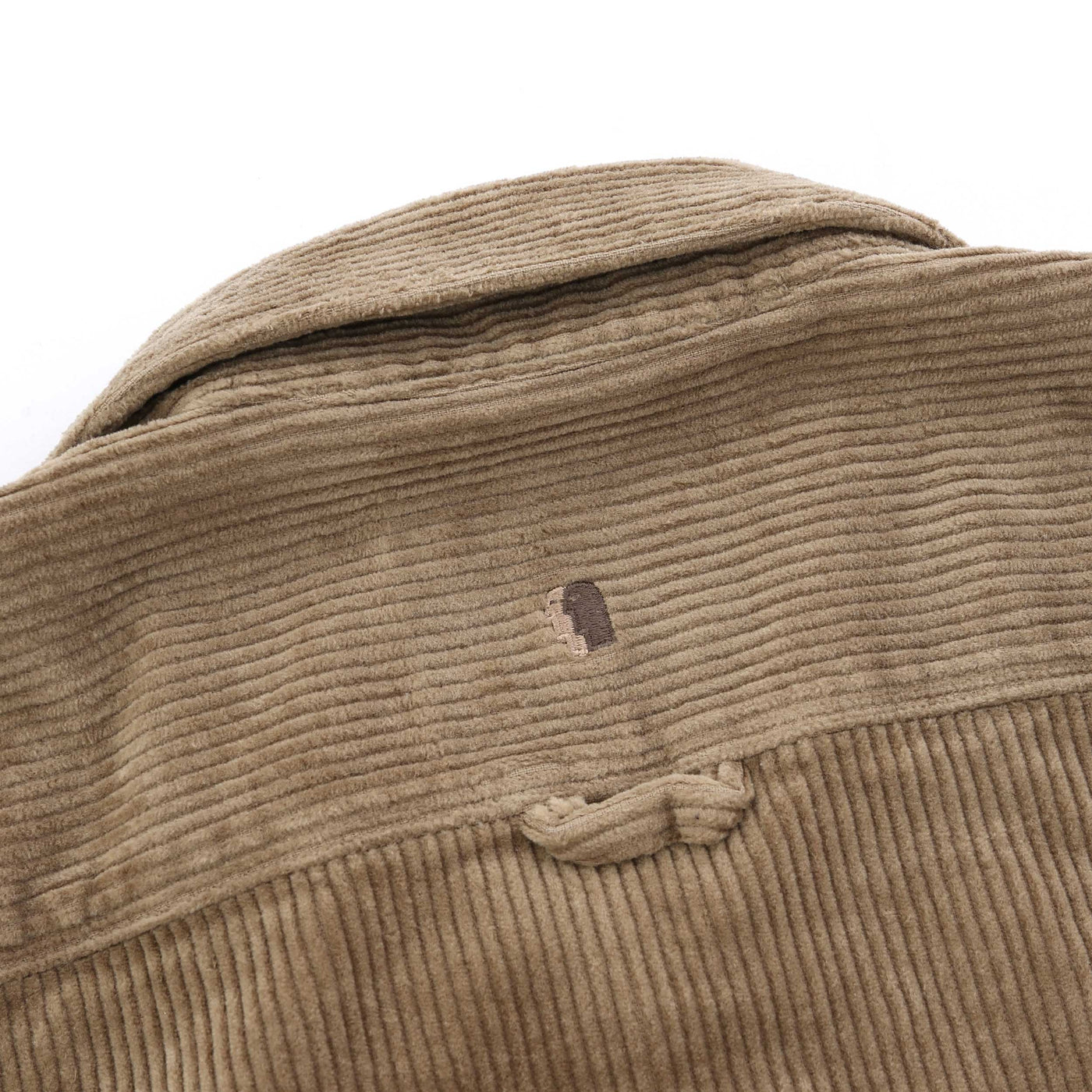 Remus Uomo Cord Shacket Overshirt in Beige Nape Logo