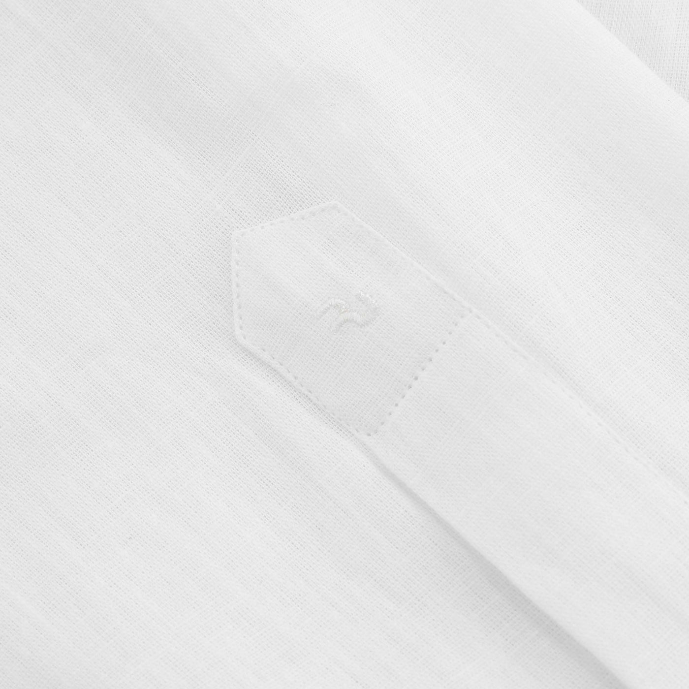 Remus Uomo Frank Linen Shirt in White Logo