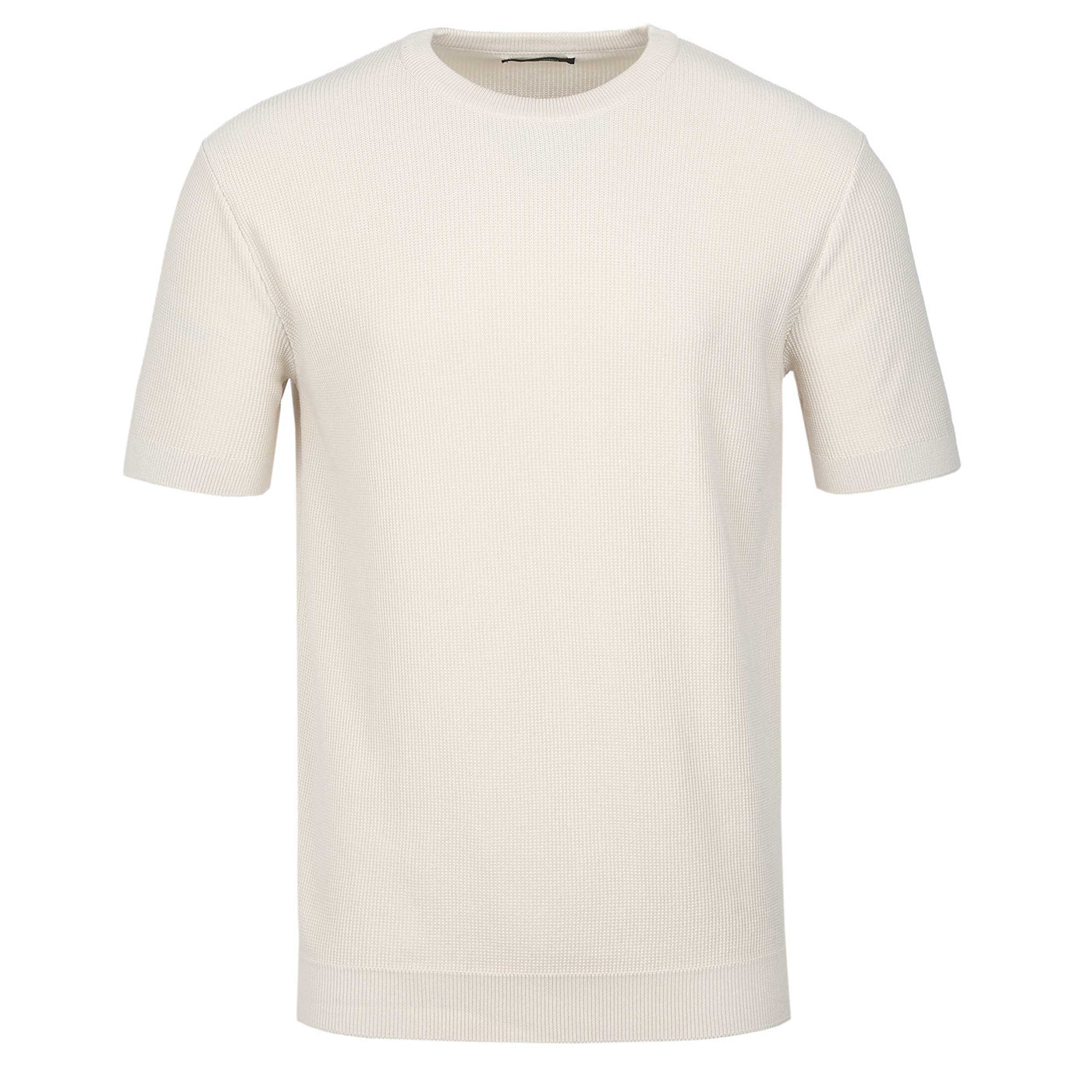 Remus Uomo Knitted T Shirt in Beige