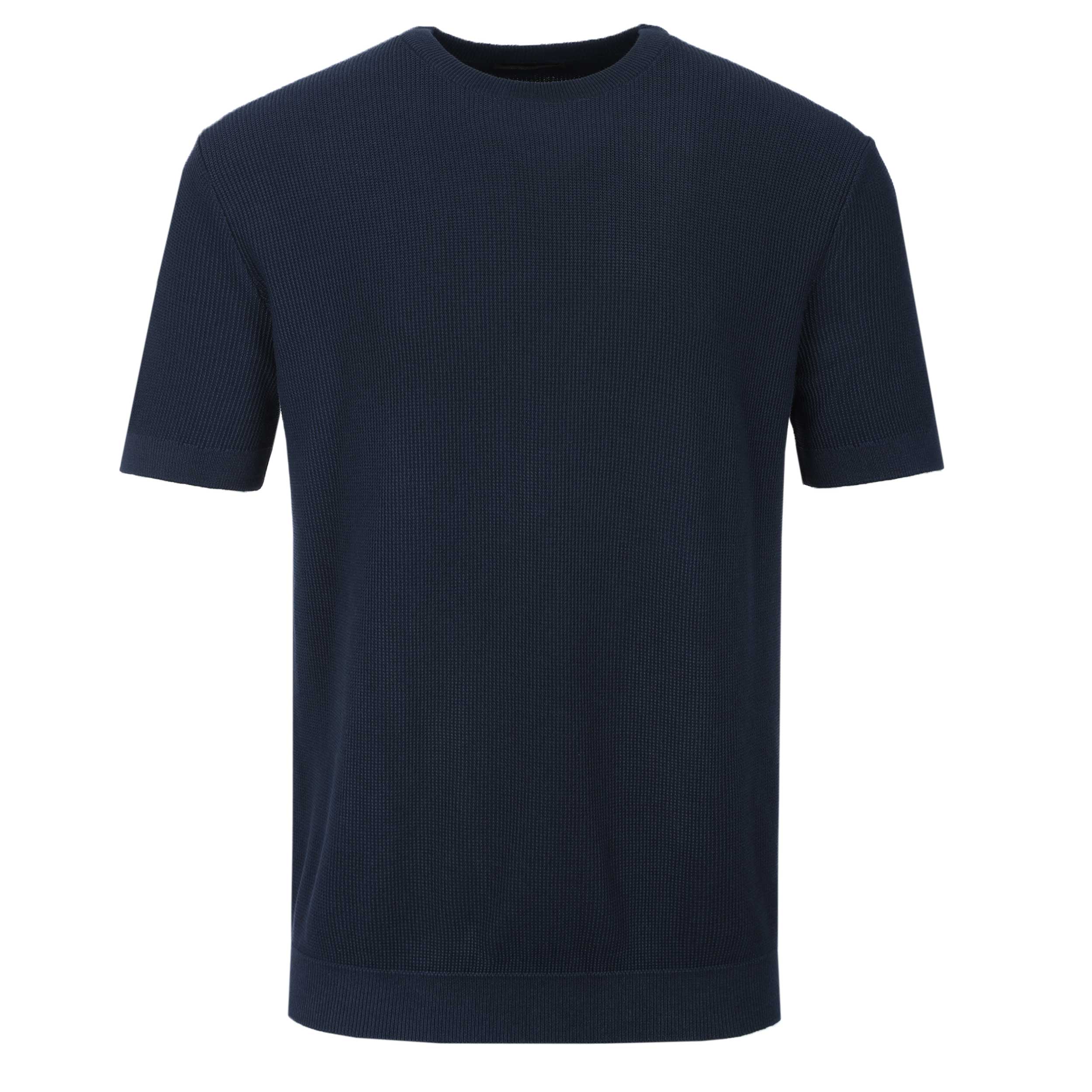 Remus Uomo Knitted T Shirt in Navy