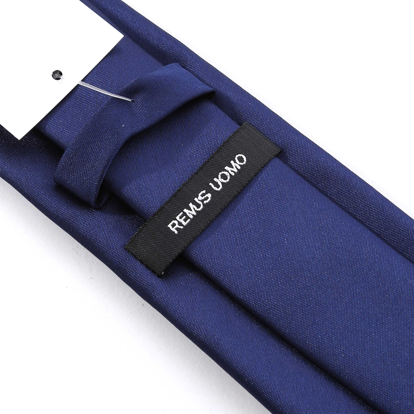 Remus Uomo Plain Tie in Navy Tab