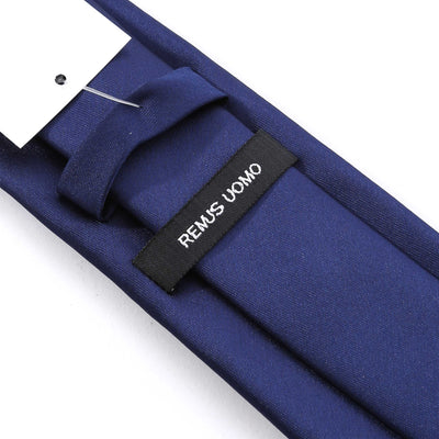 Remus Uomo Plain Tie in Navy Tab